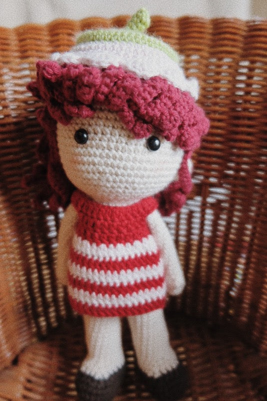 Strawberry Kiss Handmade Knitted Doll