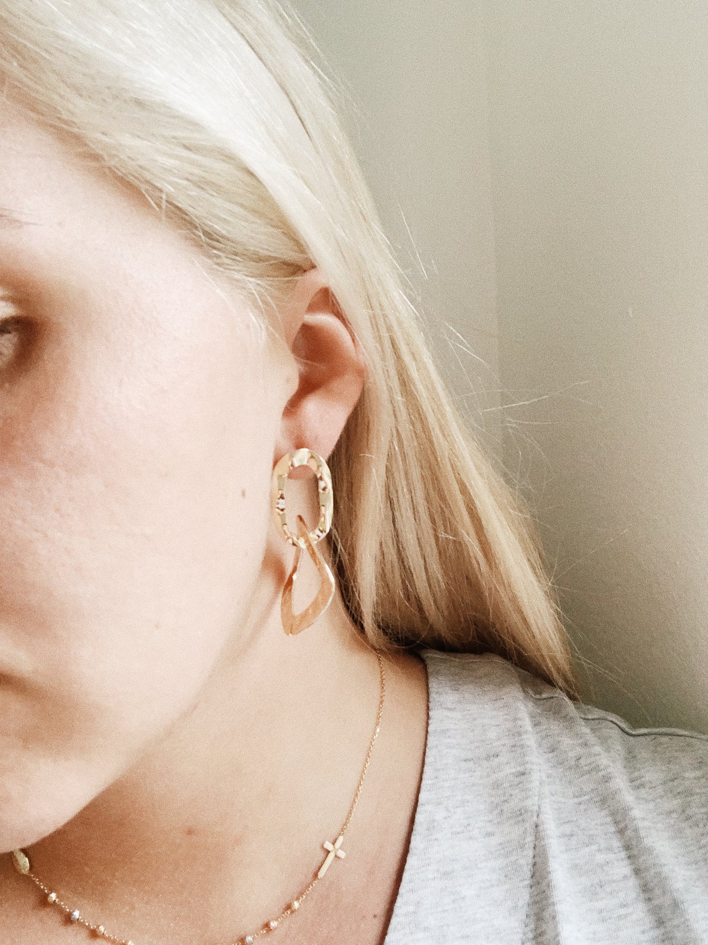 Geometric Bliss Gold Hammer Stud Earrings | By: Life in the sun store
