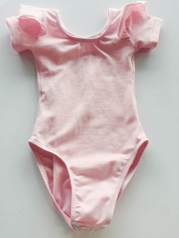 BABY + KIDS SIZES BELLE CAP SLEEVE BALLET PINK BODY SUIT - HANDMADE - ORGANIC COTTON