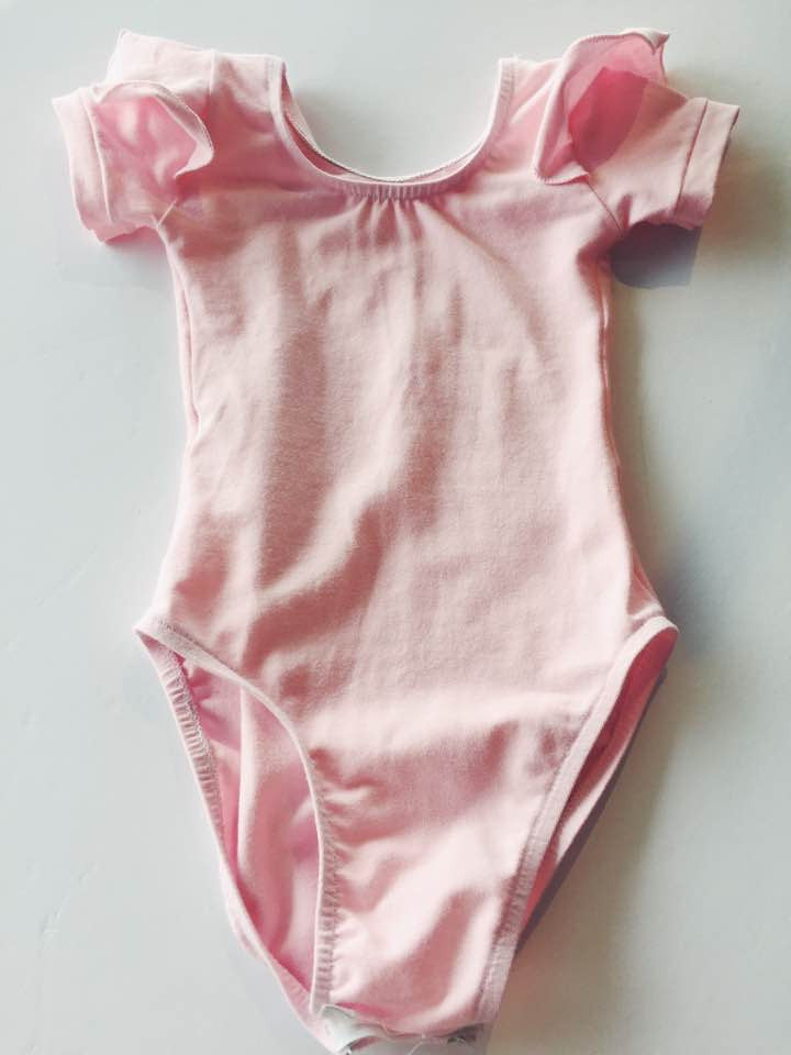 BABY + KIDS SIZES BELLE CAP SLEEVE BALLET PINK BODY SUIT - HANDMADE - ORGANIC COTTON