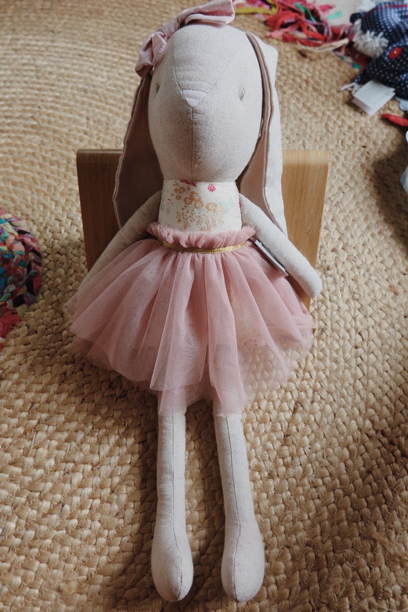 Alimrose | Linen Pearl Cuddle Bunny Blush 55cm