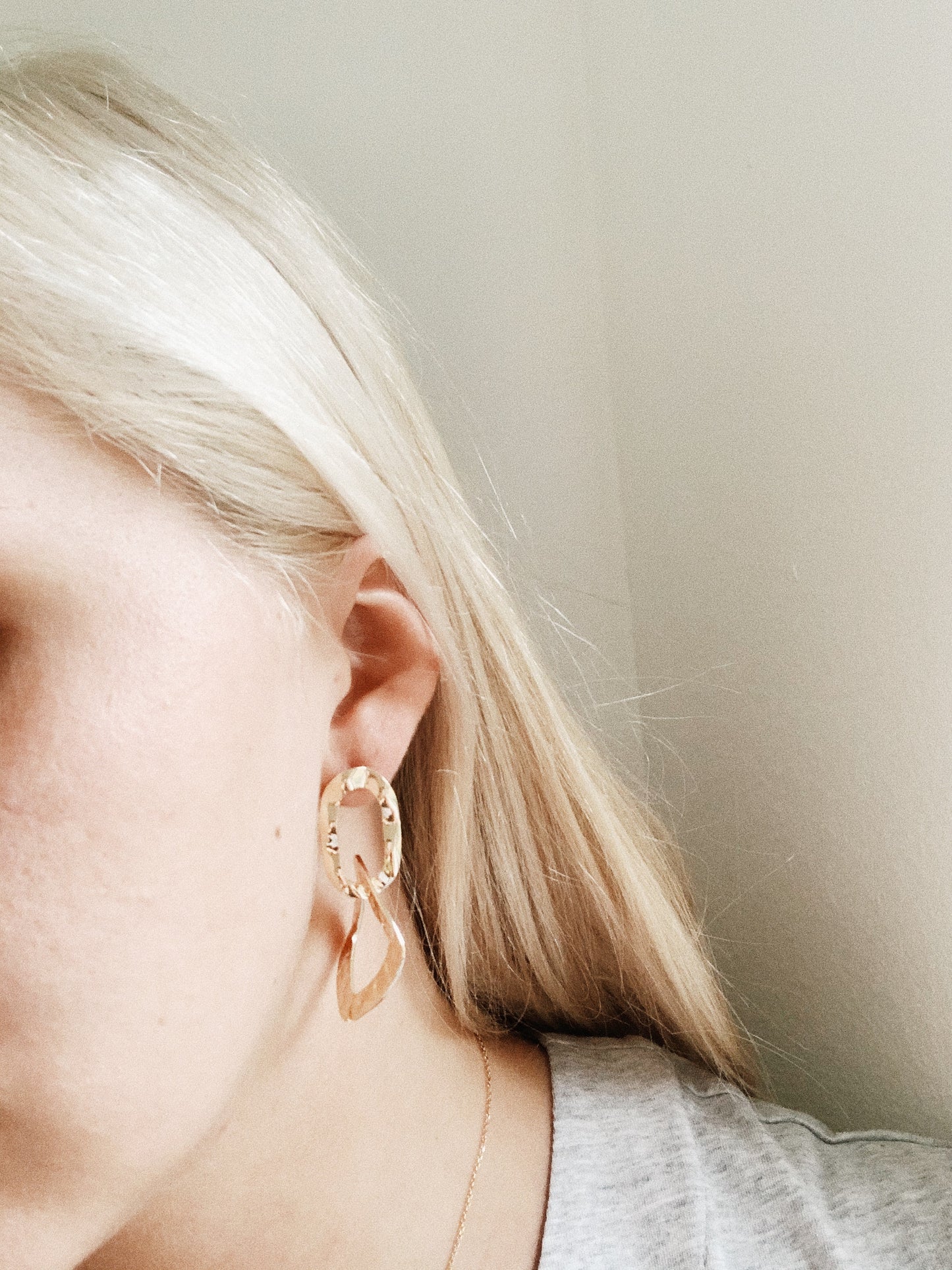Geometric Bliss Gold Hammer Stud Earrings | By: Life in the sun store