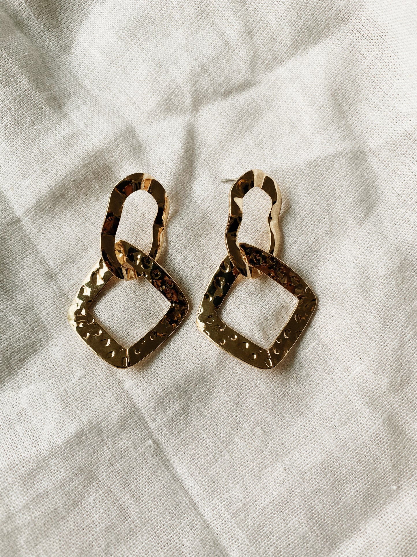 Geometric Bliss Gold Hammer Stud Earrings | By: Life in the sun store