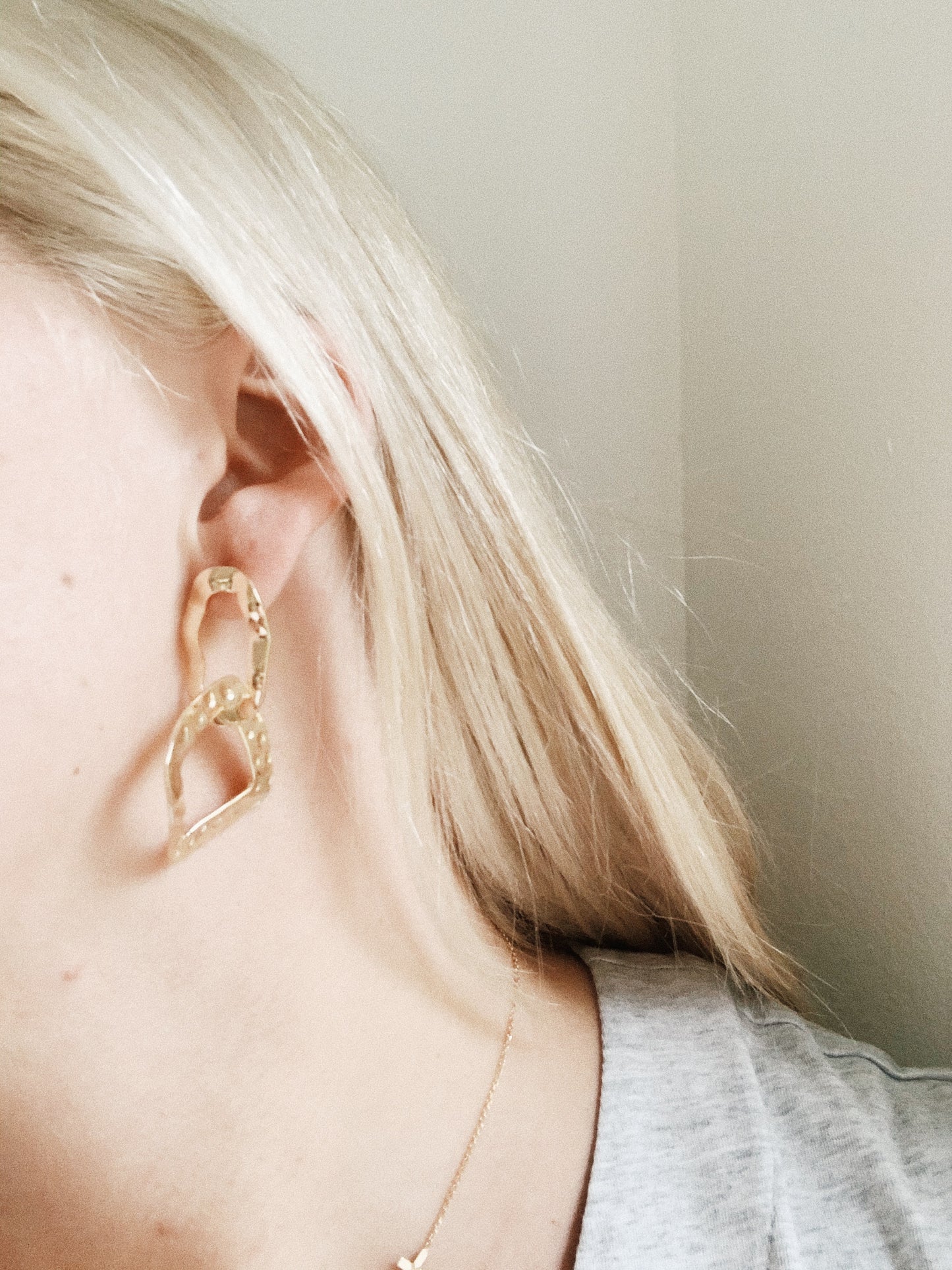 Geometric Bliss Gold Hammer Stud Earrings | By: Life in the sun store