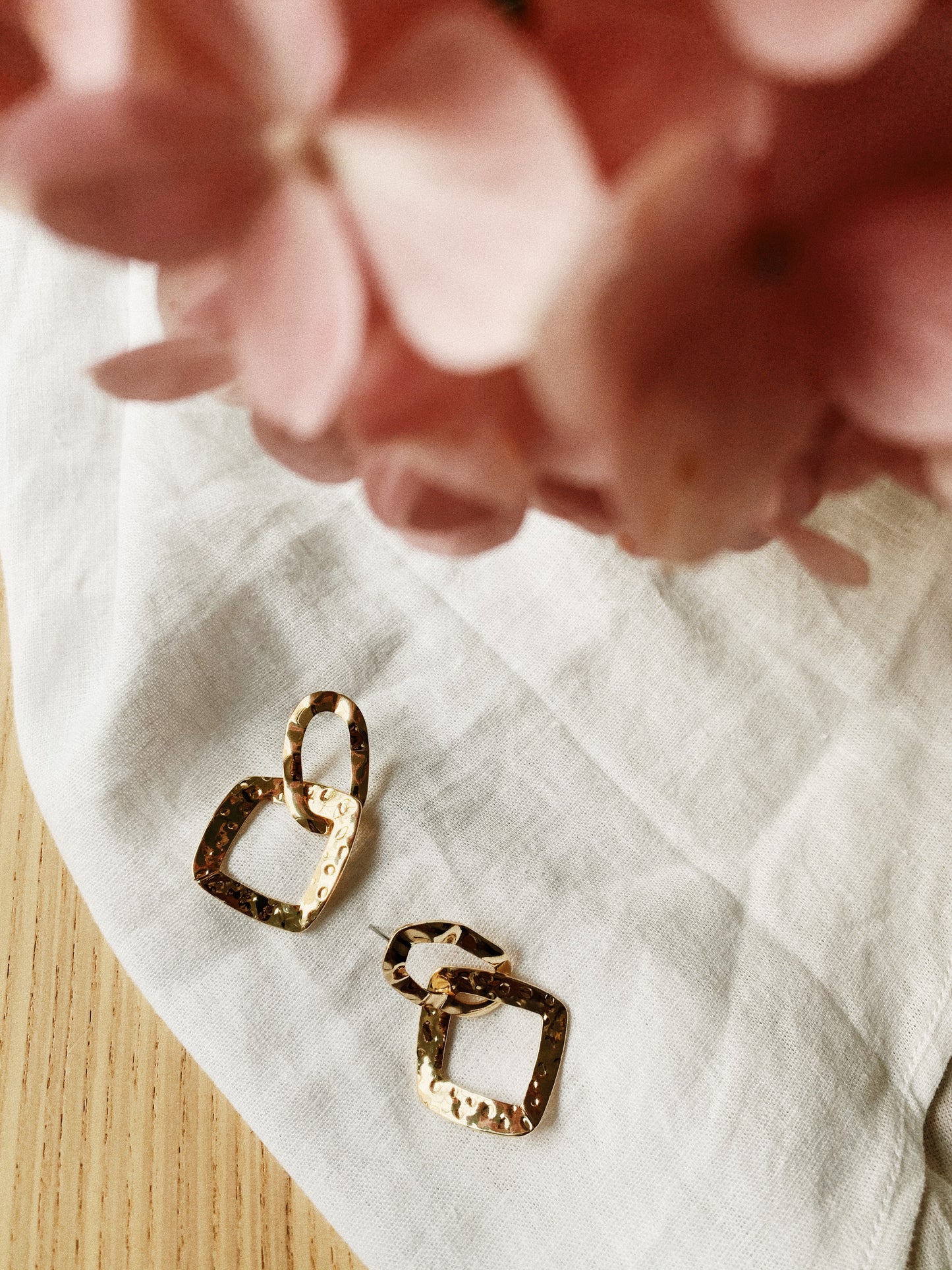 Geometric Bliss Gold Hammer Stud Earrings | By: Life in the sun store