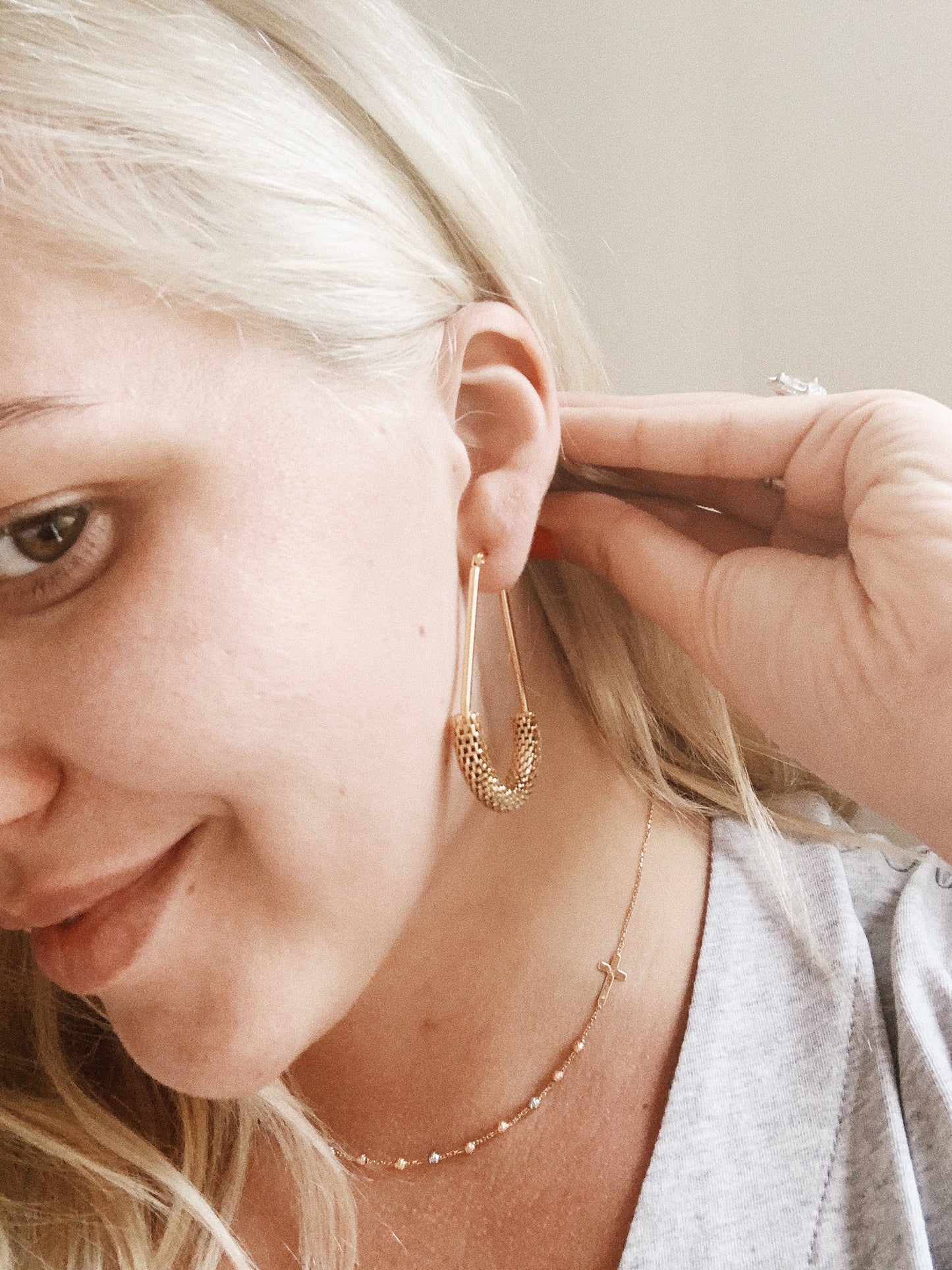 Gold hardware Mesh Uber Hoops | By: Life in the sun store