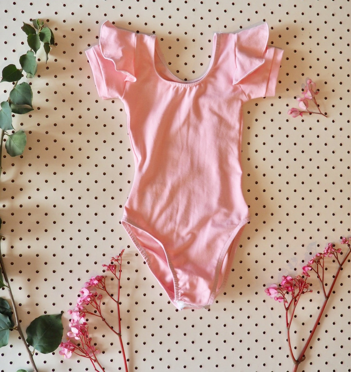 BABY + KIDS SIZES BELLE CAP SLEEVE BALLET PINK BODY SUIT - HANDMADE - ORGANIC COTTON