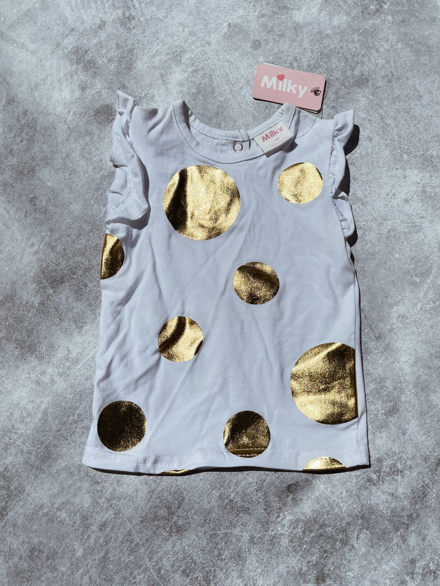 Milky - Girls and Baby Metallic Spot Tee