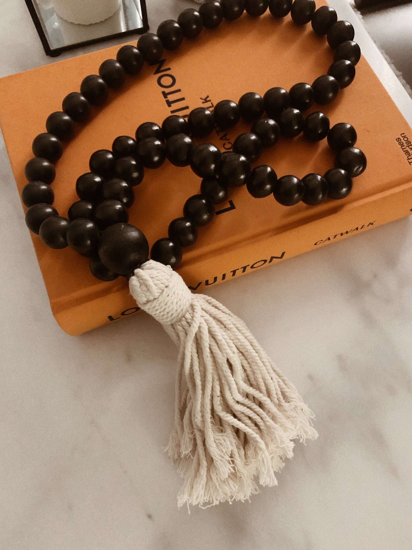 Styling Decorative Designed Black Tassel Ends - Natural