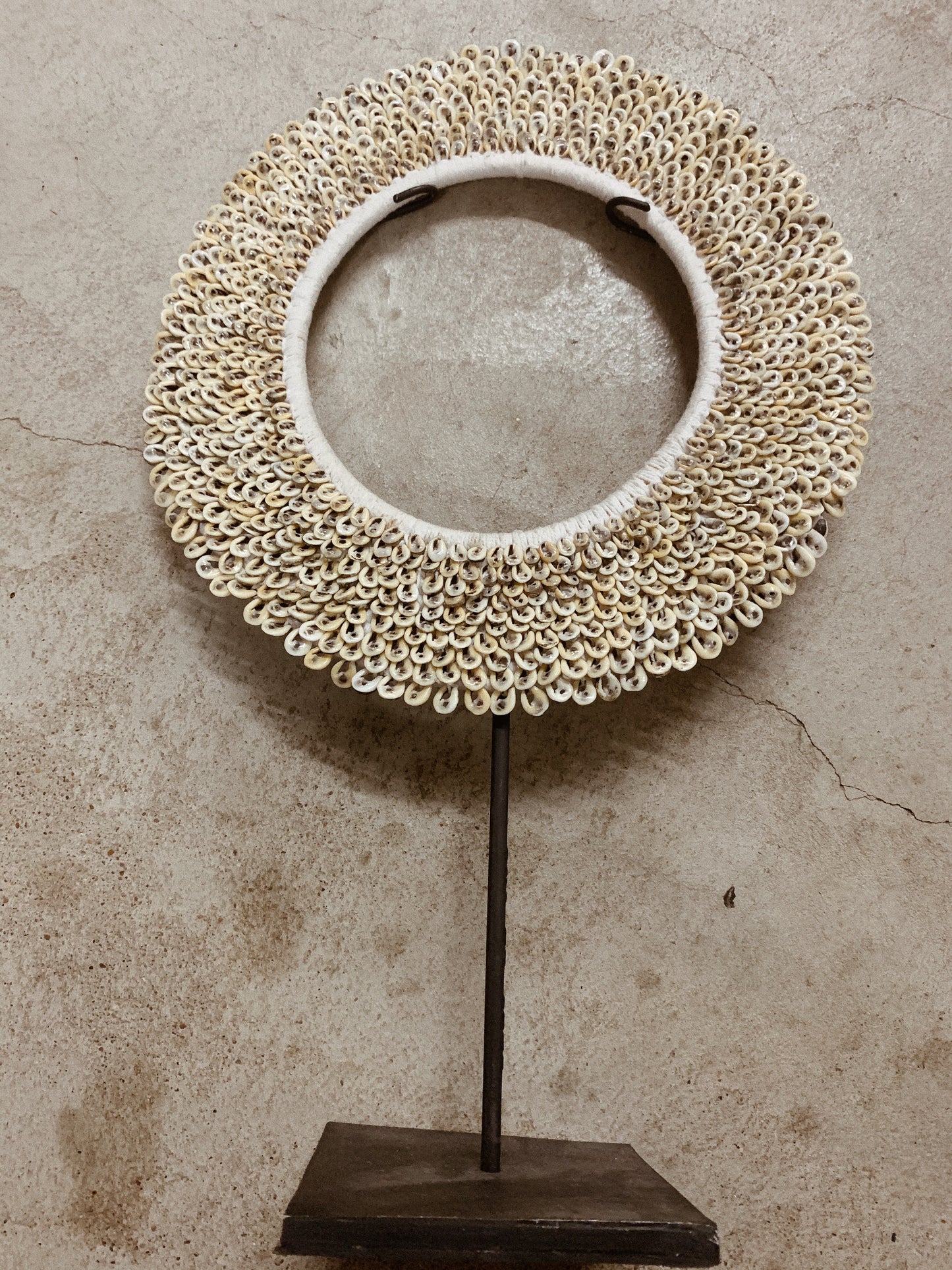 Natural Hoop Shell Bust on Stand- Tribal Homewares Decor