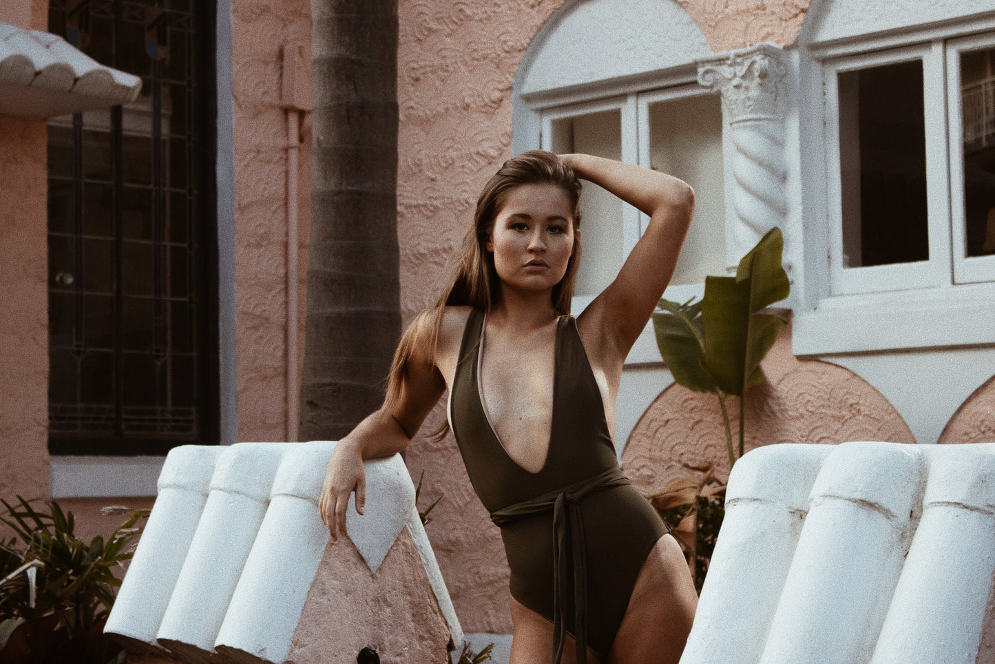 LILAH ONE PIECE // KHAKI AND NUDE