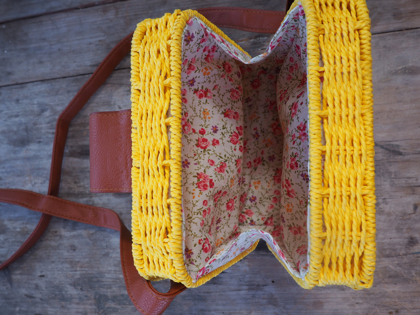 Yellow - Adventure Parcel Woven Straw Hand bag