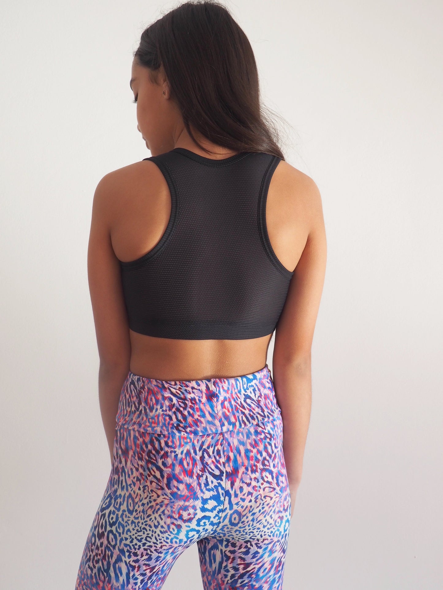 Gerry Can Kids Active - NEON LEOPARD WILD KID COMPRESSION MESH CROP - GERRY CAN