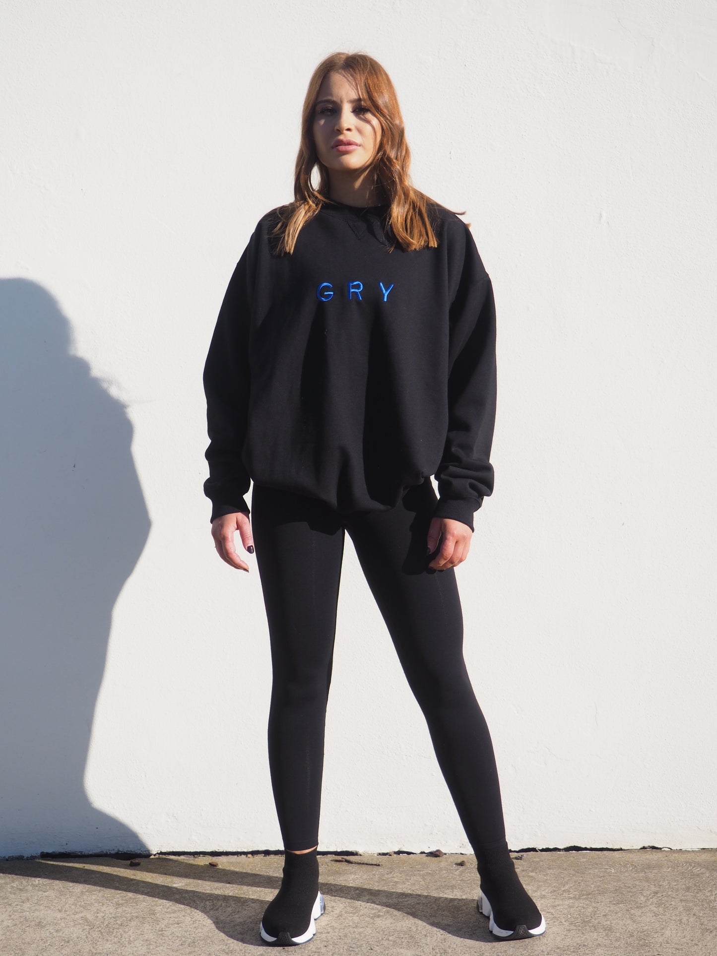 Gerrycan Black Unisex Sweater with GRY Blue Logo