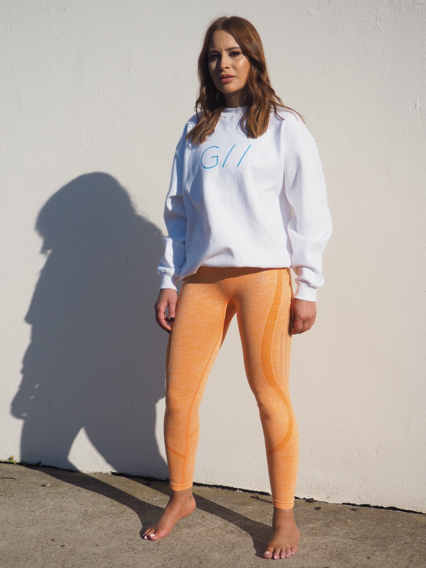 Gerrycan Seamless Orange Zest Geo Compression Knit Leggings
