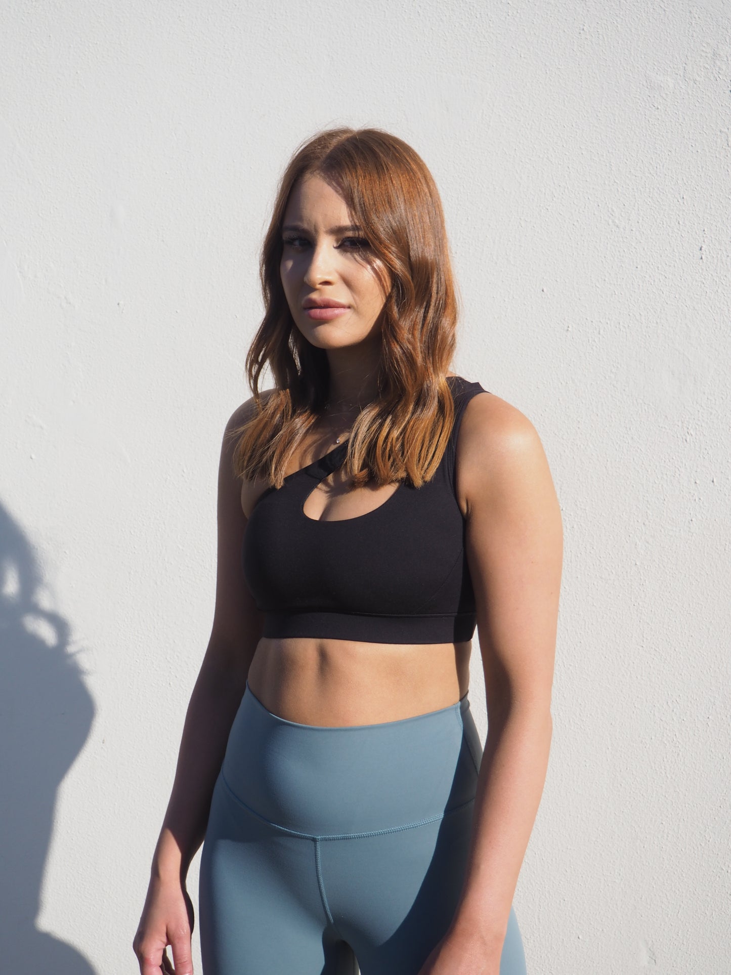 Gerrycan Kye One Sleeve compression Support Crop Top - Black