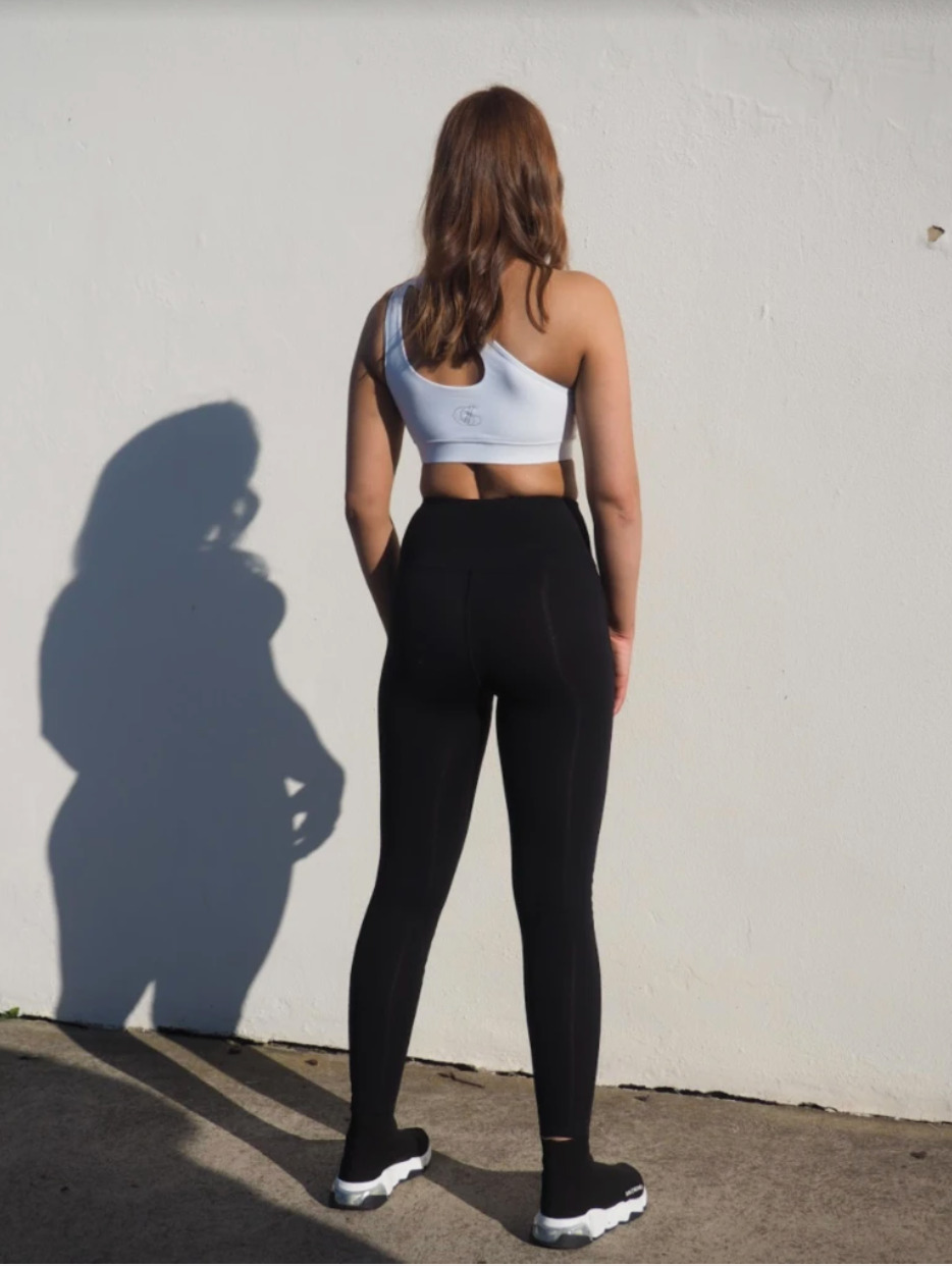 Gerrycan Black Celine Sheen Compression lycra activewear tights