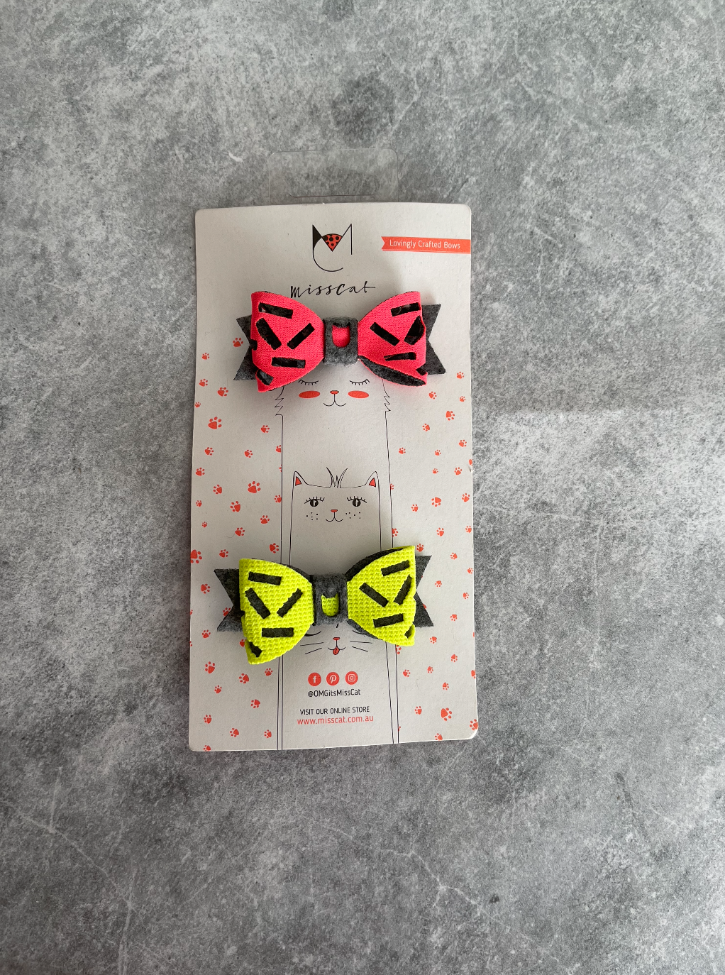 Miss Cat Bows - Neon Confetti (Set of 2)