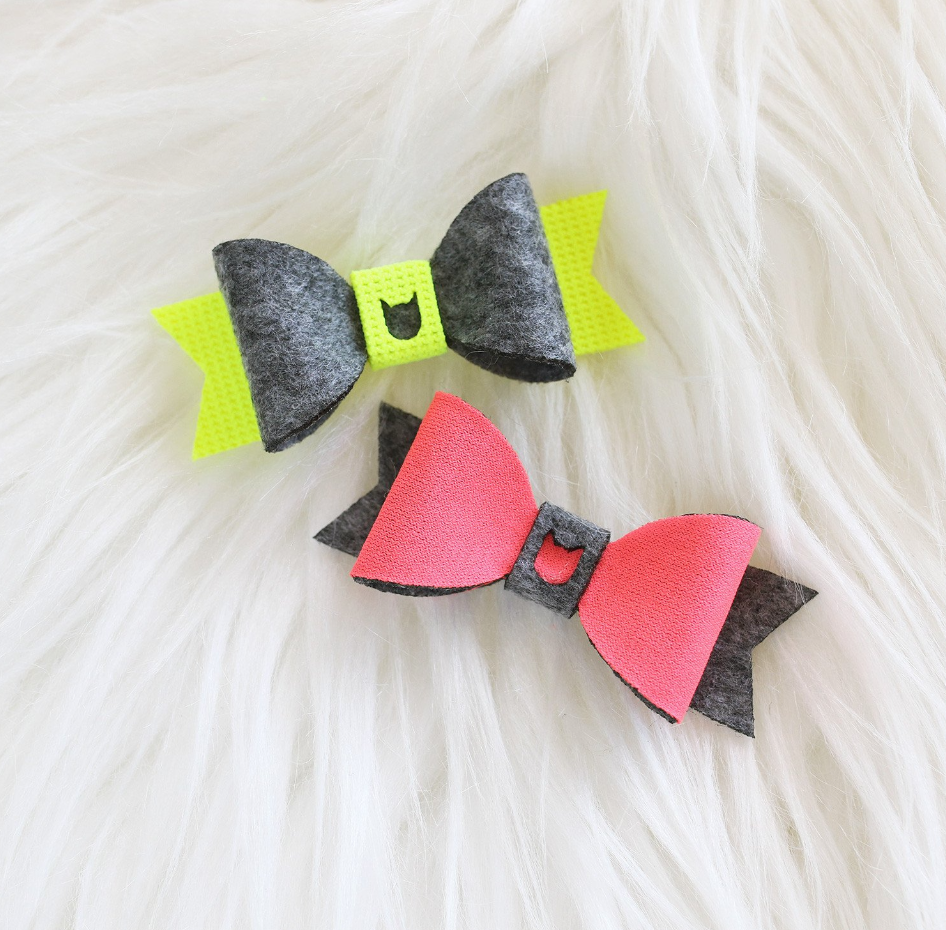 Miss Cat Bows - Neon + Felt Colour Block (Set of 2)