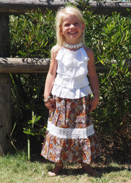 iluca the label: AUBREE MAXI SKIRT W/ CROCHET DETAIL- KIDS