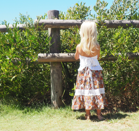 iluca the label: AUBREE MAXI SKIRT W/ CROCHET DETAIL- KIDS
