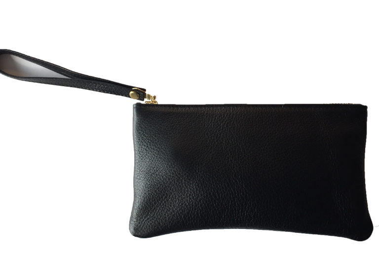 FURLA BLACK Genuine Handmade Leather Clutch