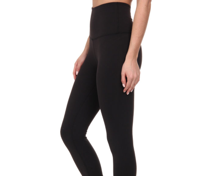 CELINE high waisted, squat proof full length leggings for gym wear, yoga or streetwear. Not transparent and heavy weight wicking fabric in Black- GERRY CAN