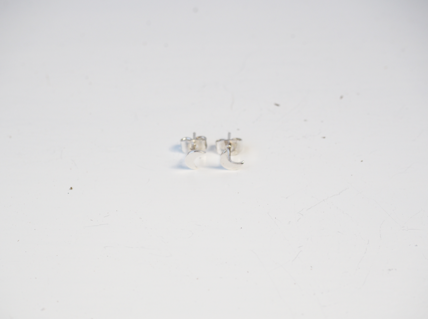 Moon Silver Sterling Stud Earrings
