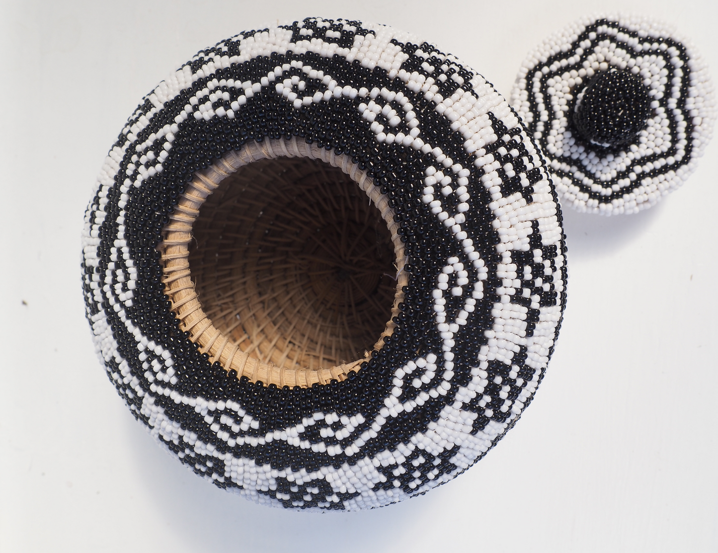 Black Woven and Beaded baskets