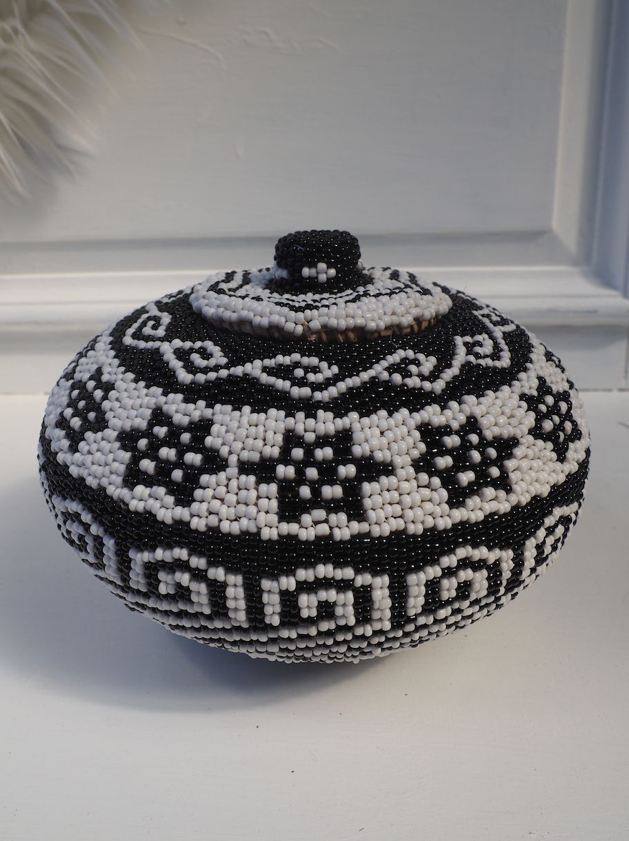 Black Woven and Beaded baskets