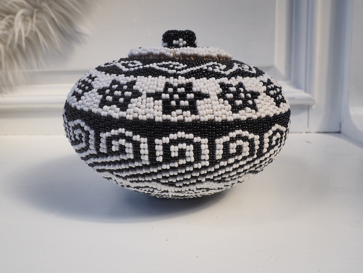 Black Woven and Beaded baskets