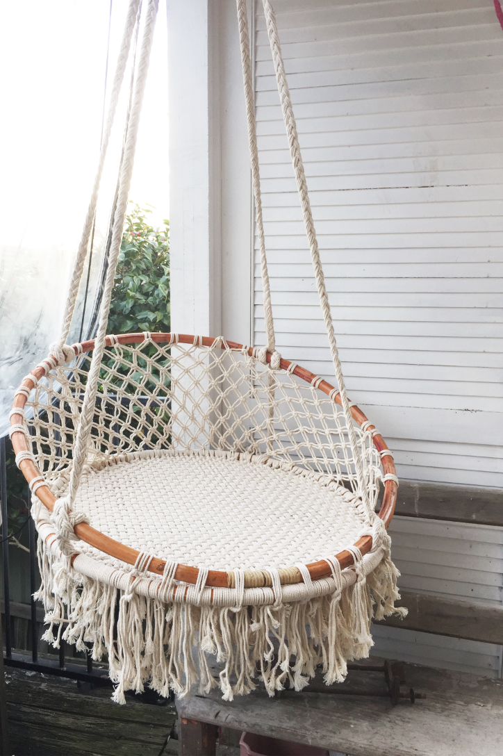 Boho MACRAME HANGING CHAIR- Natural