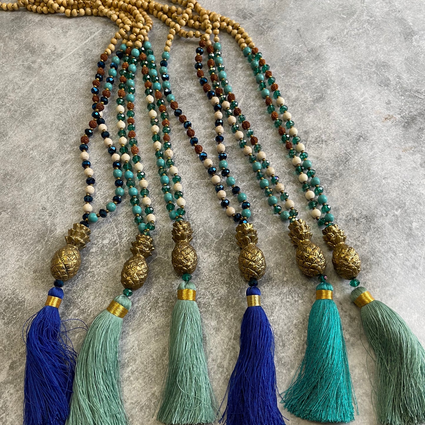 Brass Pineapple Beaded Artisan Neckpiece