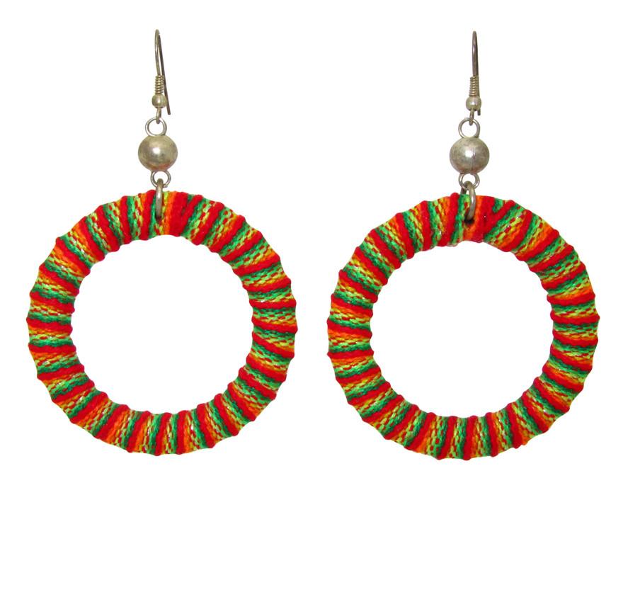 Odisya- Orange Inca Woven Hoops