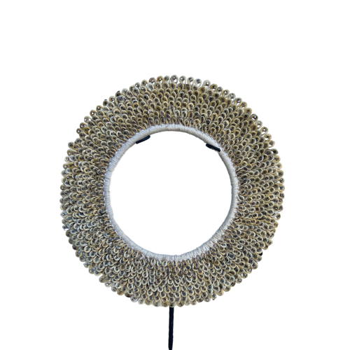 Natural Hoop Shell Bust on Stand- Tribal Homewares Decor