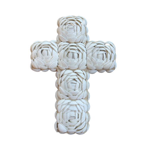 White Shell Decorative Cross Wall Hanging