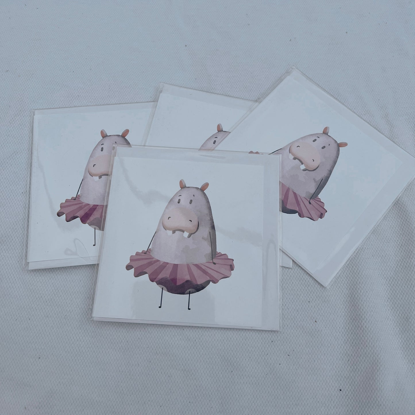 Ballet Tutu Hippo illustrative All Occassions Card - CA-42