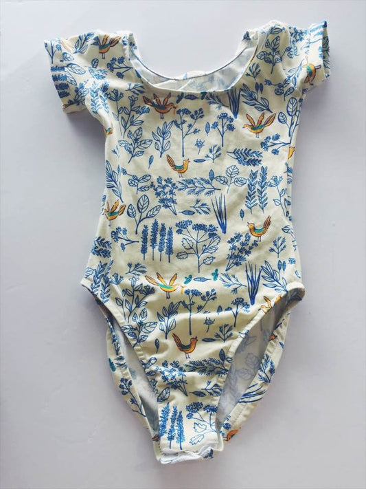 BABY + KIDS SIZES PRINTED BLUE BIRD BODY SUIT CAP SLEEVE