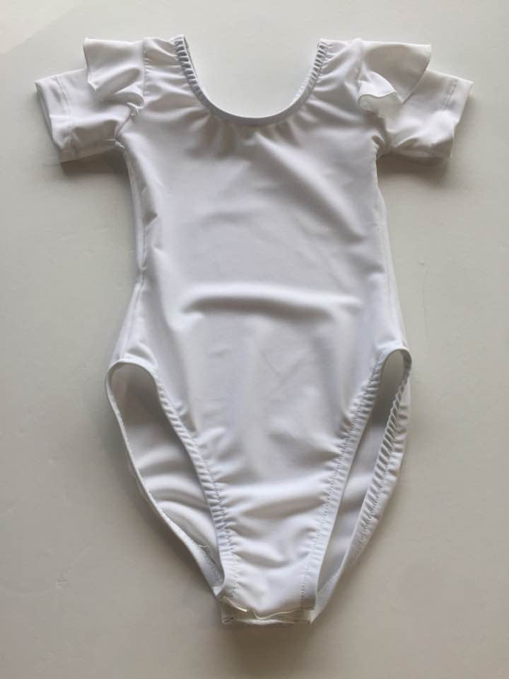 BABY + KIDS SIZES BELLE CAP SLEEVE WHITE BODY SUIT - HANDMADE - ORGANIC COTTON