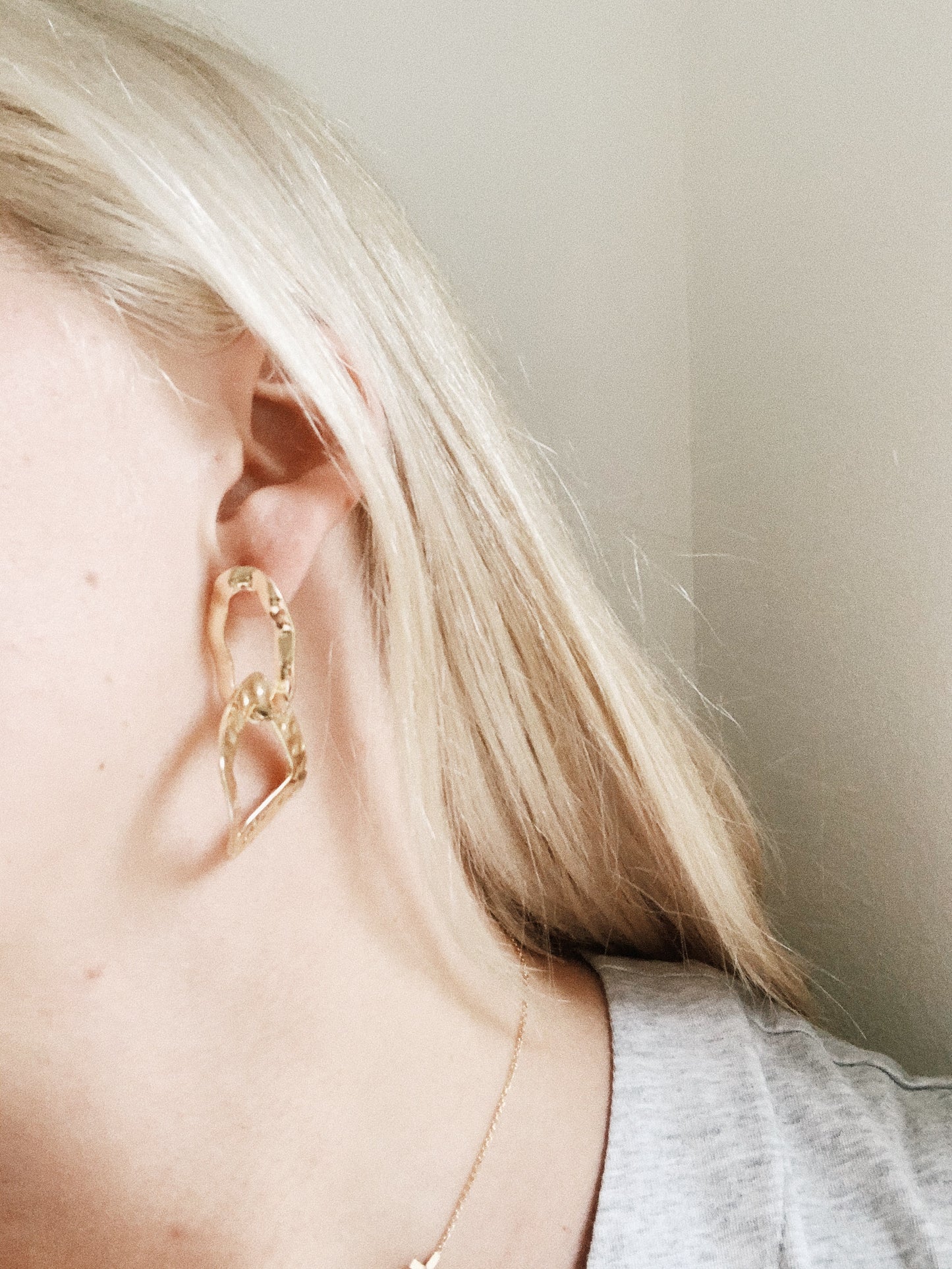 Geometric Bliss Gold Hammer Stud Earrings | By: Life in the sun store