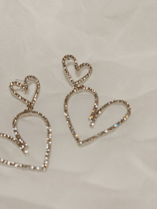 Diamante Wild Heart Drop Earrings | By: Life in the sun store