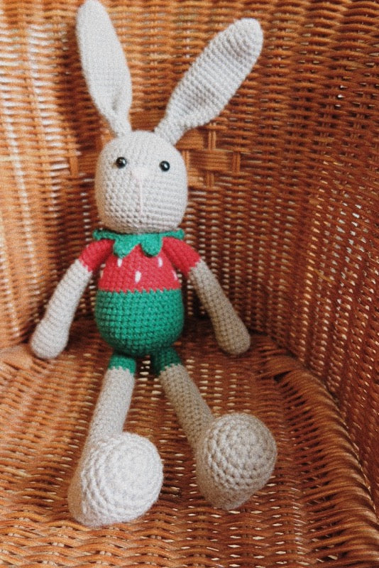 Mr Strawberry Crochet Large Bunny Doll