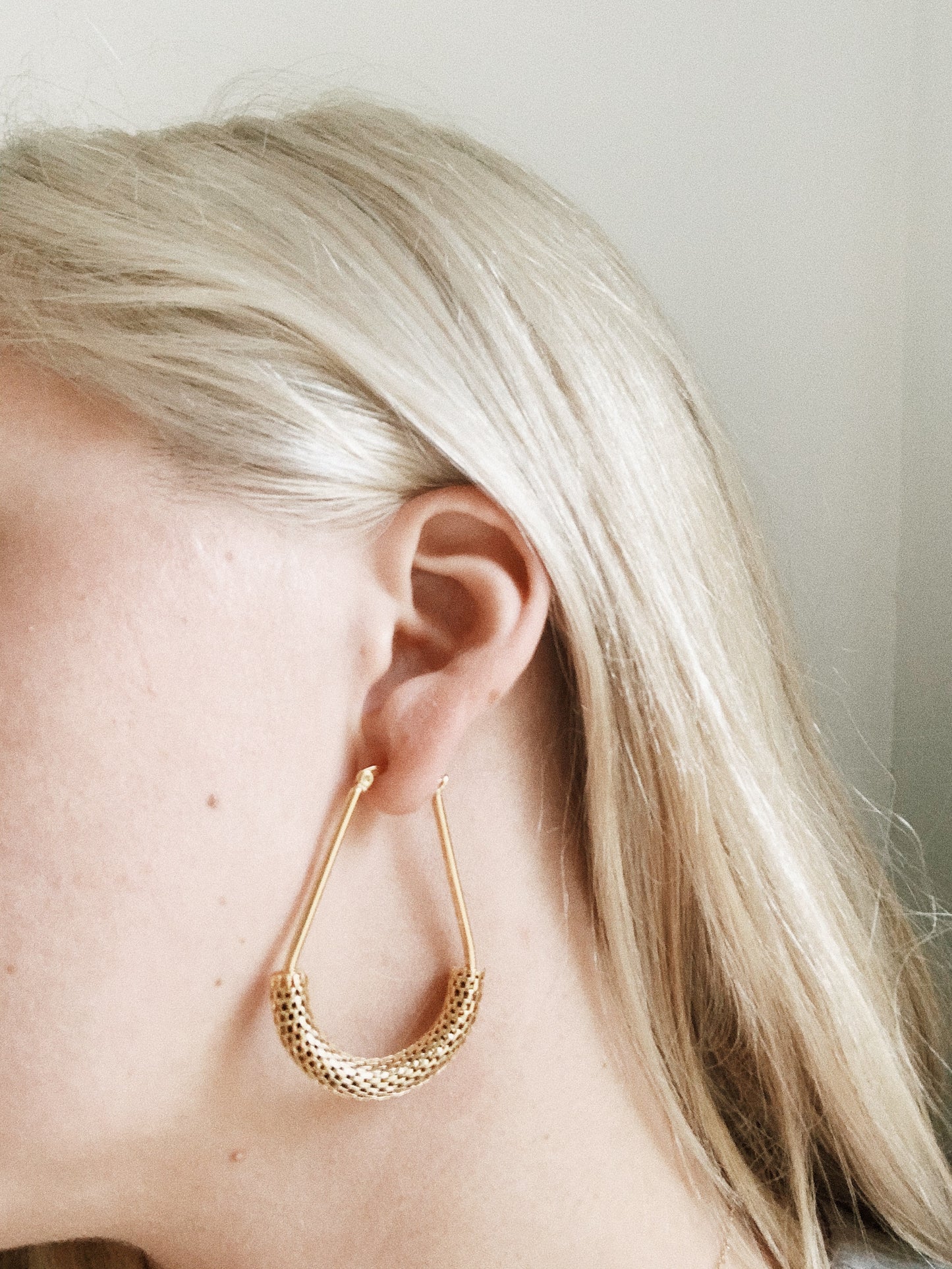 Gold hardware Mesh Uber Hoops | By: Life in the sun store