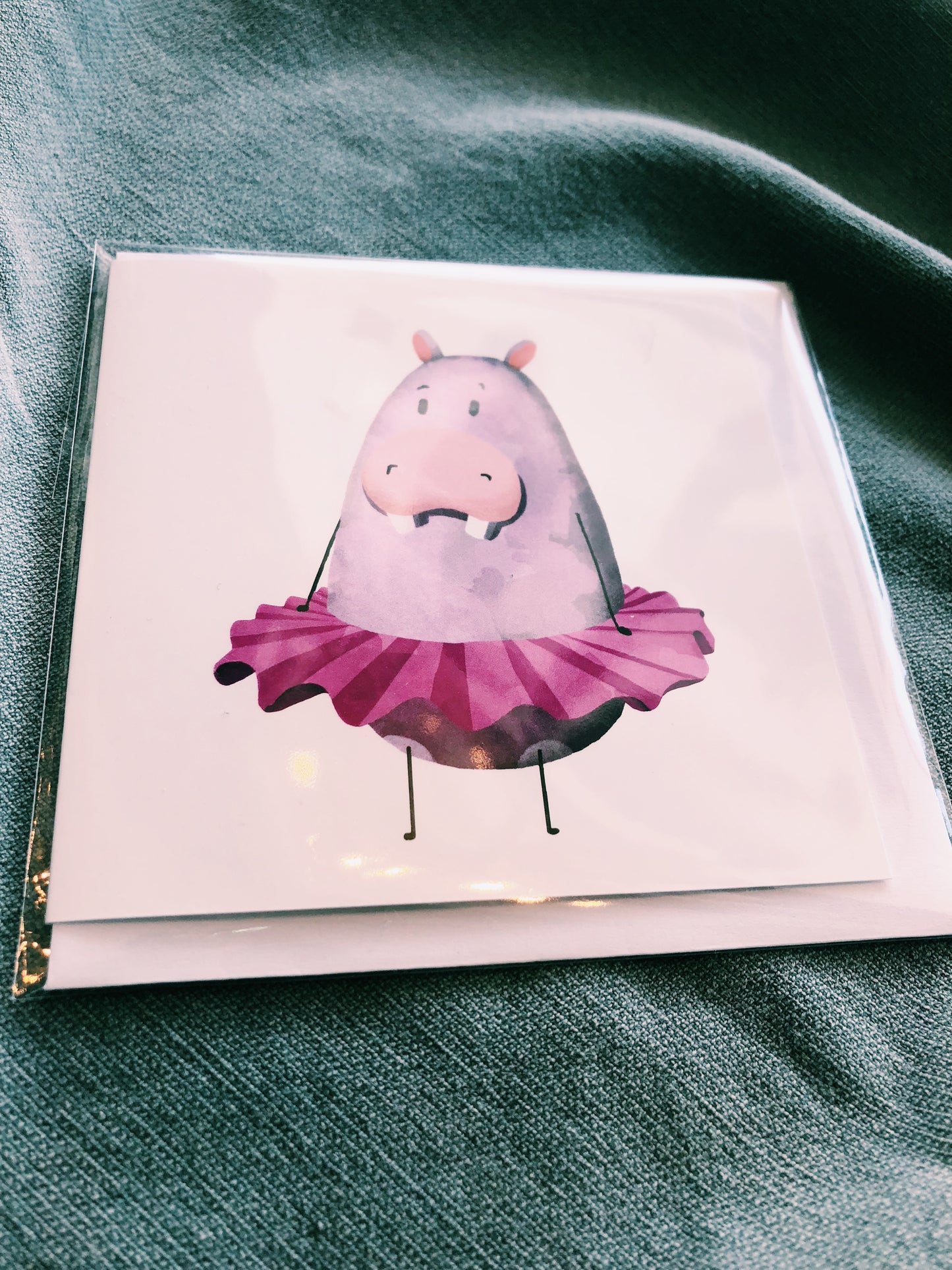 Ballet Tutu Hippo illustrative All Occassions Card - CA-42