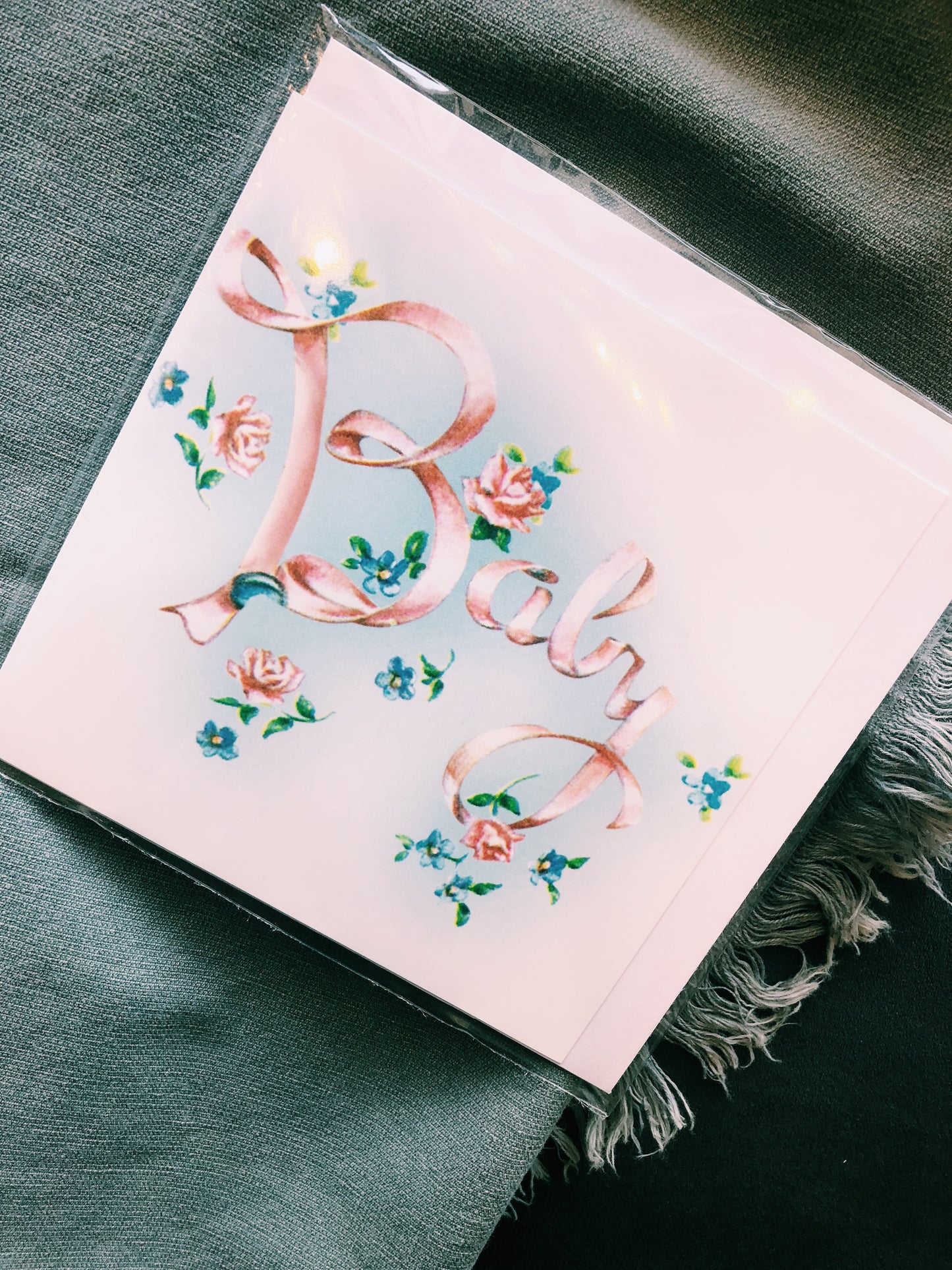 BABY RIBBON CELEBRATION CARD - BELLA-28L
