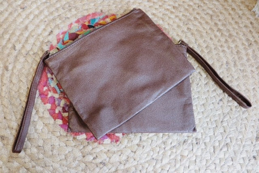 Lush Classic Brown Soft Leather Clutch