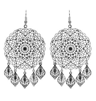EB + IVE - LUCIA ROUND EARRINGS - ROSE AND SILVER