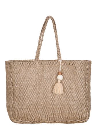 EB + IVE - HACIENDA BEACH BAG - IVORY AND BLACK