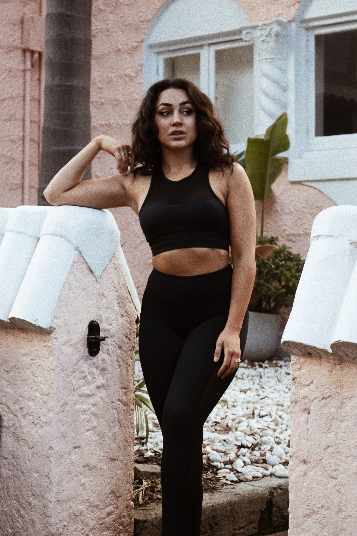 HYBRID MESH LEGGINGS // BLACK