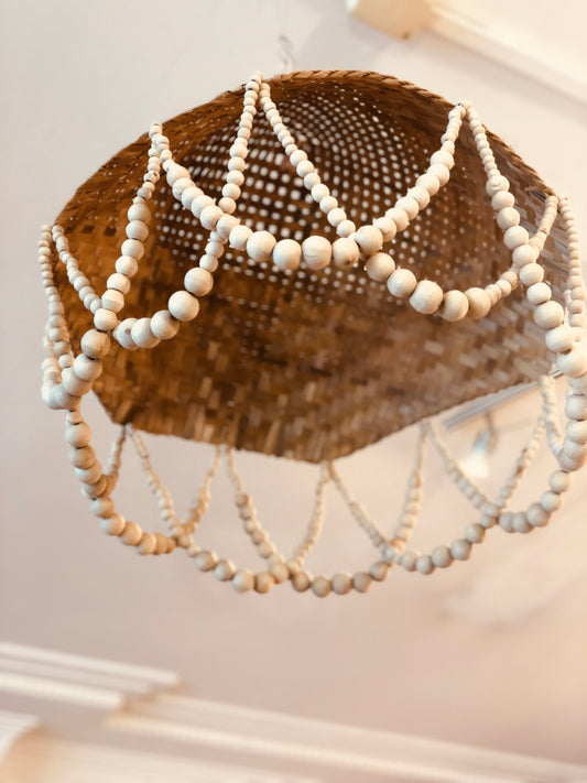 Woven Straw Beaded Pendant SHADE